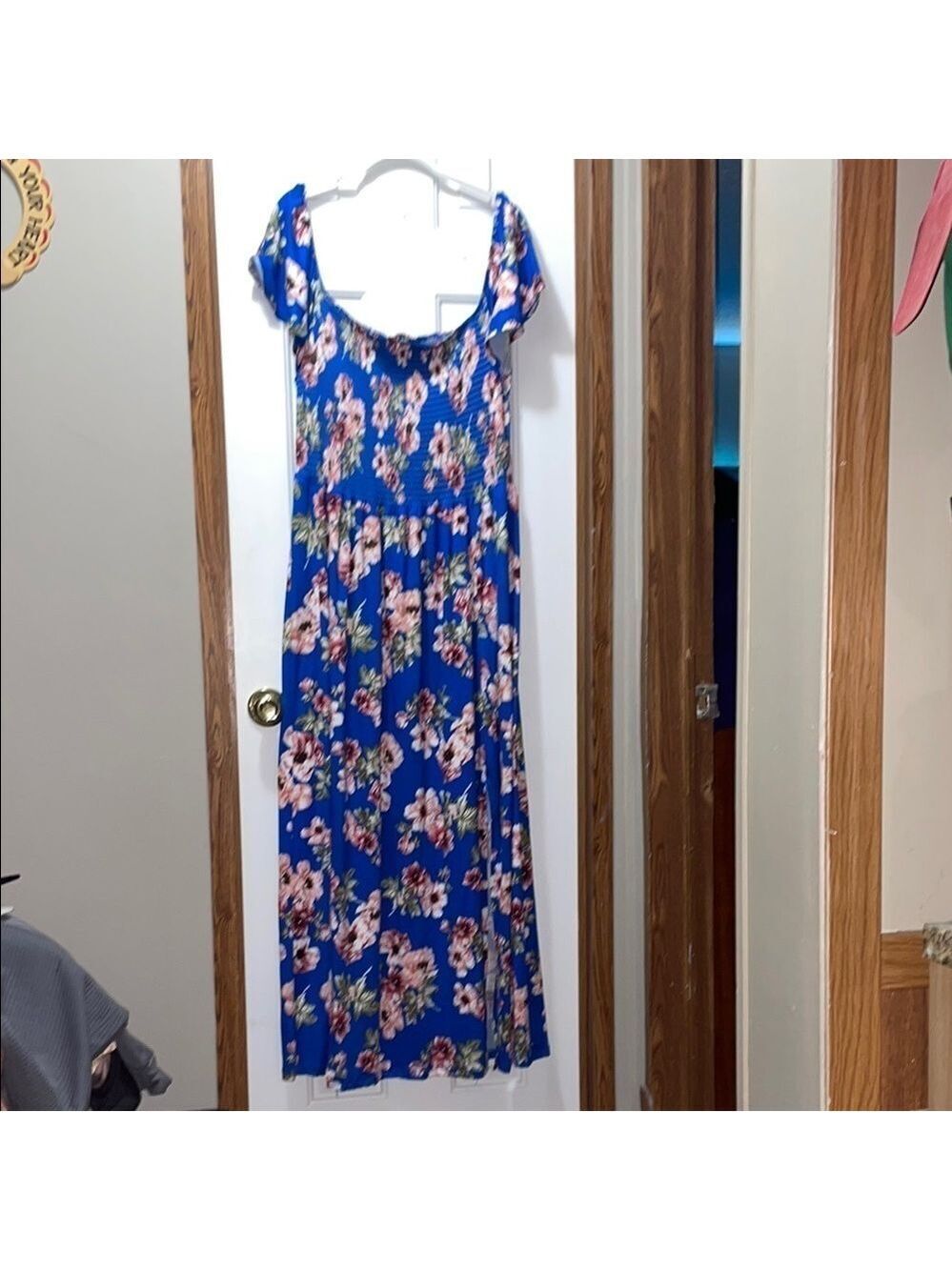 Vibe Blue Maxi Dress with Ruffled Tiers and Flutter Sleeves 3X NWOT
